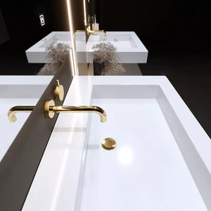 Cabinet Vanity with LED mirror and Towel HandleRock board bathroom cabinet
