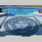 160X160CM Medusa Blue Swimming Pool Tiles Customize Glass Mosaic Pattern For Swimming Pool Tile