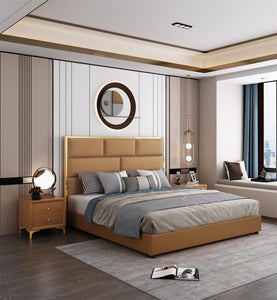 Luxury Bedroom Furniture beds Upholstered Modern Wood Bed Room Set Furniture beds