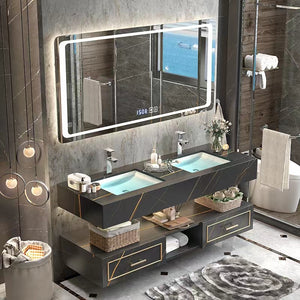 High End Luxury Style Bagno Bathroom Heated Defogging Sink Cabinet Vanity