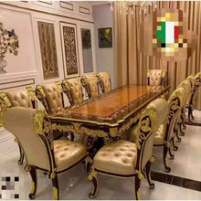 Load image into Gallery viewer, Classic Luxury wooden furniture living room dining table with 8 seater dining room furniture
