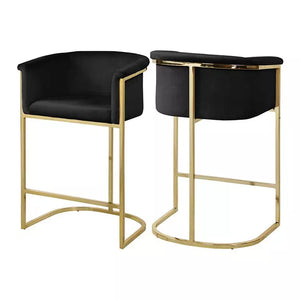 Luxury Gold Metal Legs High Bar Chair Stool Breakfast Bar Stool With Arms Modern Furniture