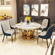 Lade das Bild in den Galerie-Viewer, Fashion Luxury Stainless Steel Marble Dining Table
