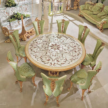 Cargar imagen en el visor de la galería, classical dining table set 6 seater French dinning table and chairs
