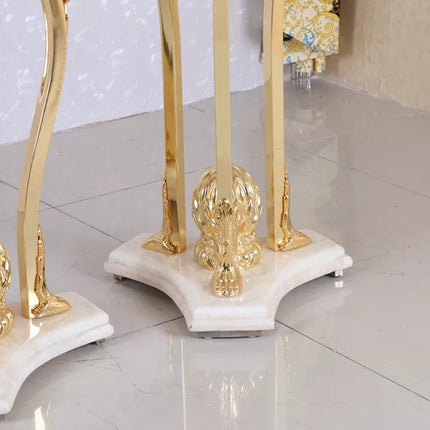 Medieval Home Hotel Decoration Golden Copper Flower Stand Interior furnishings Plant Clock Places Table