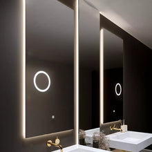 Load image into Gallery viewer, Cabinet Vanity with LED mirror and Towel HandleRock board bathroom cabinet
