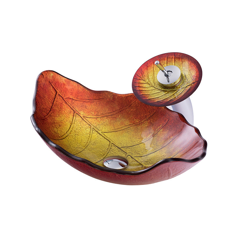 Red Leaf Small Hand Basins Kitchen Bathroom Cabinet Sinks Color Modern Sink Bathroom Wash Basin with Pedestal