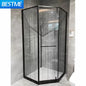 Black painted Stainless steel framed enclosed diamond shape shower door cabin tempered glass shower door