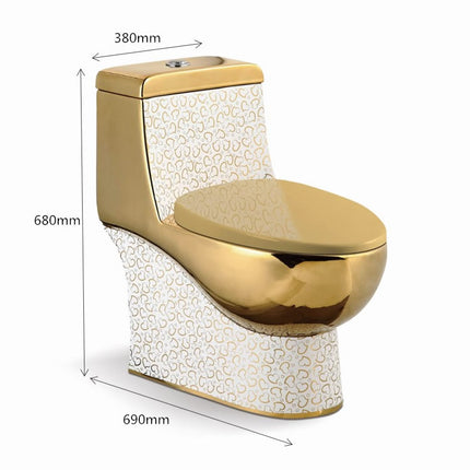 Hochwertige, dekorative, vergoldete WC-Schüssel aus Keramik für Badezimmer