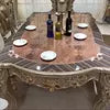 carved Italian style dining room set furniture round dining table