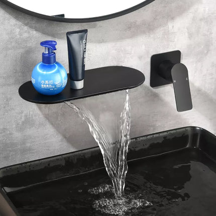 Waterfall Brass Basin Faucet For Bathroom Wide Faucet Cold And Hot Mixer Taps