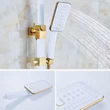 Charger l&#39;image dans la galerie, White Gold Shower Faucet Rainfall Shower System
