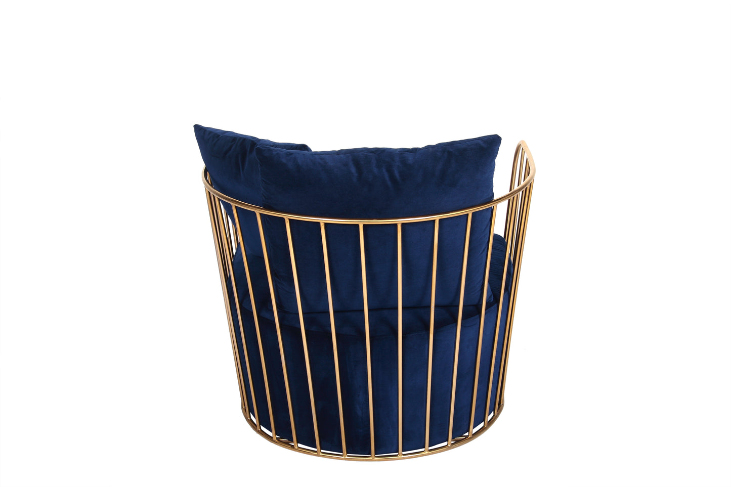 Modern Hotel Metal Gold Brides Veil Lounge Chair and Ottoman