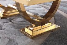 Load image into Gallery viewer, Visionnaire Home Contemporary Luxury Marble Center Table Gold Stainless Steel Glass Coffee Table
