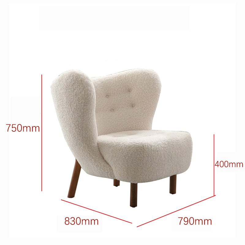 Living Room Furniture Modern Nordic New designer white teddy fabric leisure chair black wood legs little petra lounge chair