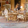 2022 French style Luxury Solid Wood Antique Carved long Dining table royal luxury dining room set