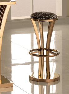 Modern home bar furniture stainless steel frame high fabric padded bar stool bar chair