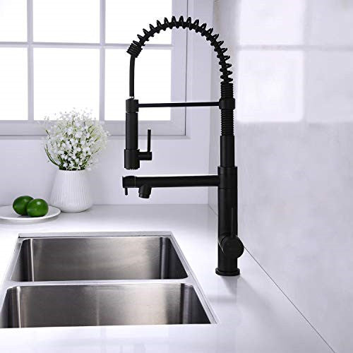Kitchen Faucet Spring Arc Kitchen Faucet with Sprayer Bass Pull Down Black and Gold Kitchen Faucet