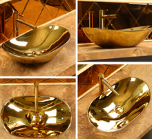 Load image into Gallery viewer, Luxury Wash Golden Basin Sink for Bathroom Dubai Designed
