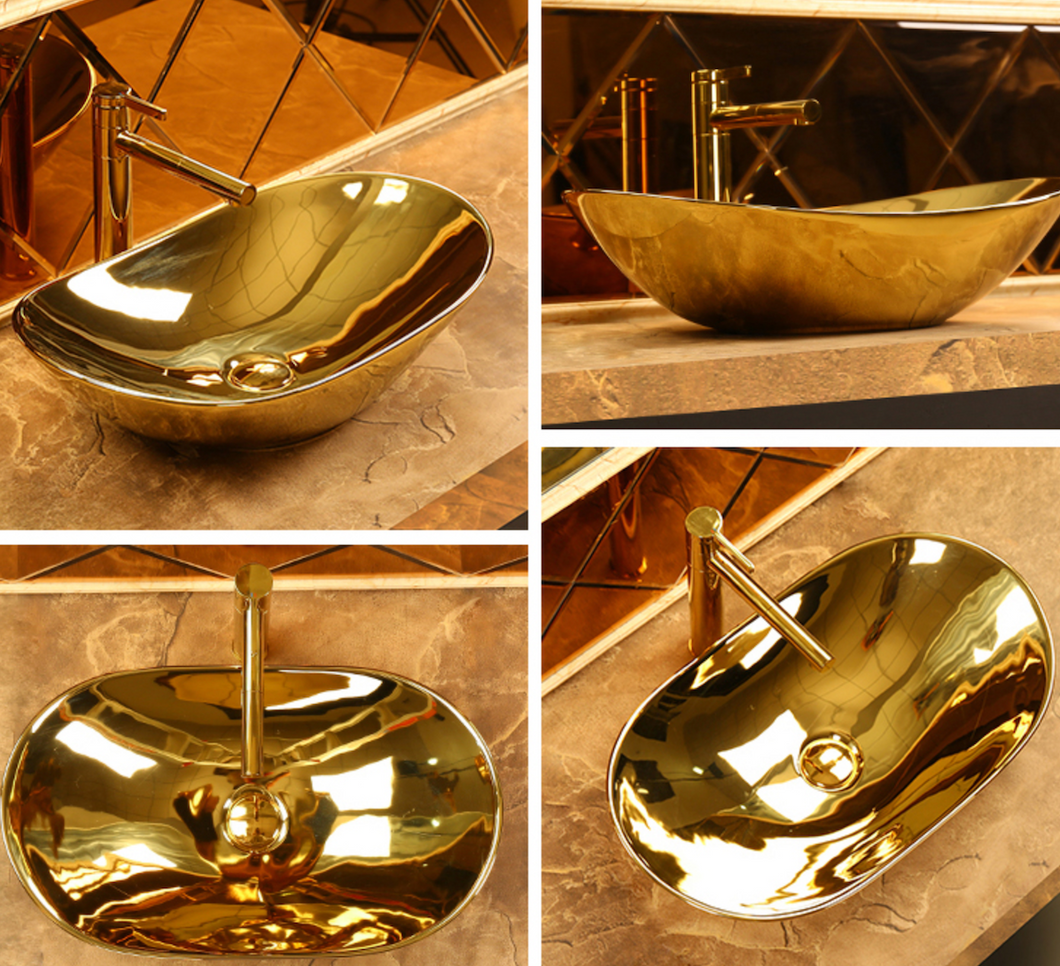 Luxury Wash Golden Basin Sink for Bathroom Dubai Designed