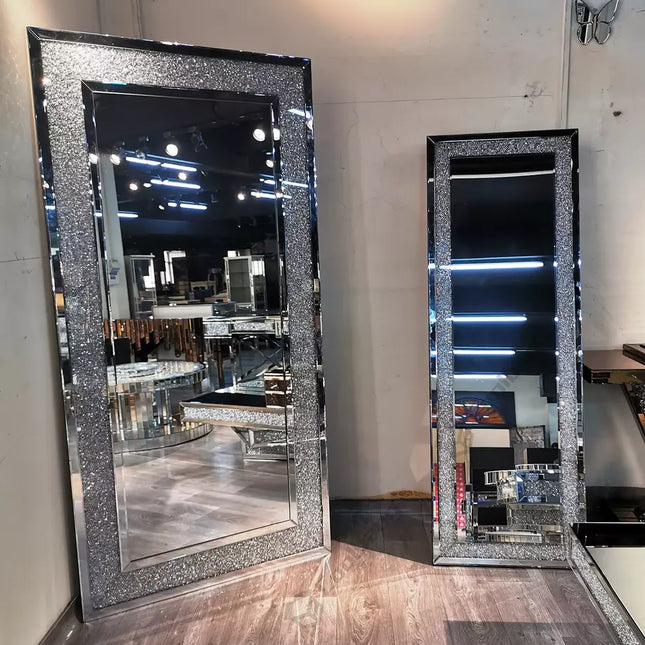 Crushed Diamond Crystal Large Floor Mirror