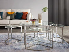 Load image into Gallery viewer, Gold metal coffee table stainless steel side table glass table furniture
