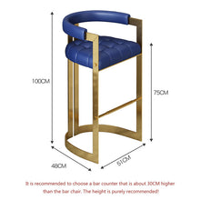 Load image into Gallery viewer, Space saver metal frame Barbershop Stool, bar stool steel, tabouret de bar chaise haute
