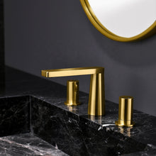 Charger l&#39;image dans la galerie, Dual handle 3 holes golden hot cold antique faucet waterfall single handle gold faucet
