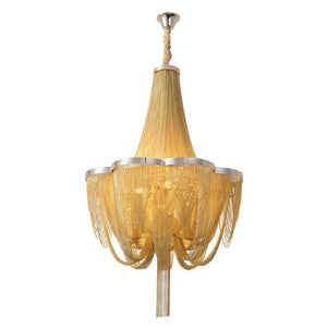 Luxury ceiling lights gold aluminum pendant luxury hotel hanging chandelier modern led living room lamp