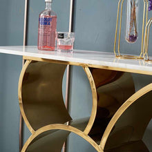 Load image into Gallery viewer, Irregular circular desk with Italian design console table
