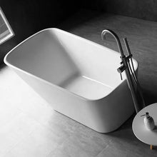 Load image into Gallery viewer, Simple White Center Drain Acrylic Freestanding Bathtub
