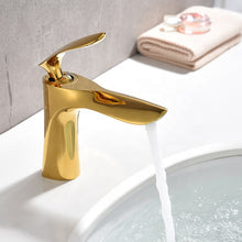 Load image into Gallery viewer, Gold plated washroom faucet single handle
