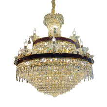 Charger l&#39;image dans la galerie, Custom hotel Lights Surface Mounted Round Crystal Ceiling Lamps For Royal Palace Auditorium Hall Sitting Room Gold Black
