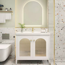 Lade das Bild in den Galerie-Viewer, French White Hampton Style Furniture Cabinet meubles salle de bain Hamptons Vanity
