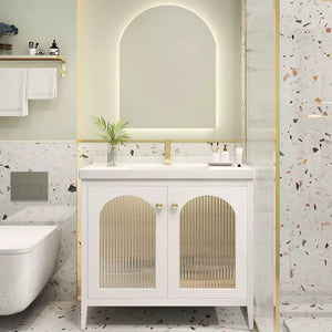French White Hampton Style Furniture Cabinet meubles salle de bain Hamptons Vanity