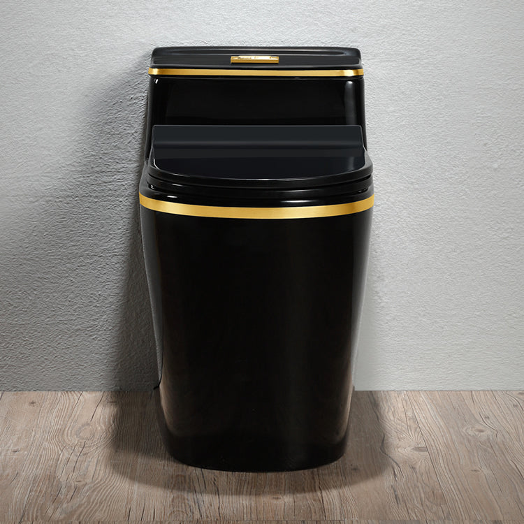 Black Colored Bathroom Ceramic One Piece Toilet Bowl