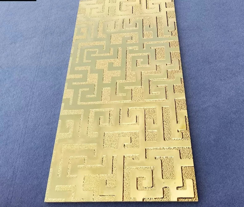 Springletile 3d Ceramic Decorative Pattern Golden Luxury Hotel Living Room Wall Tiles (Sold Per Box
