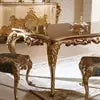 Lade das Bild in den Galerie-Viewer, luxury dining set golden foil hand carved Italian style dining room furniture dining table wine cabinet
