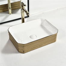 Lade das Bild in den Galerie-Viewer, golden art lavamanos lavabo face hand wash basin countertop gold color ceramic sink for bathroom
