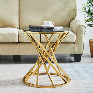 Stainless Steel Living Room Round Furniture In Gold or Silver side Table