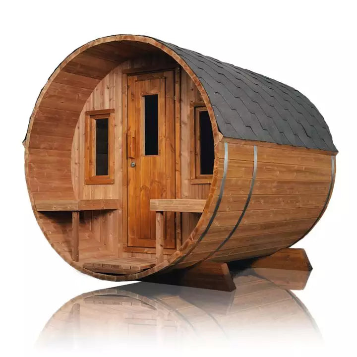 Dome wooden steam red light infrared sauna room corner double home glass panoramic outdoor sauna room