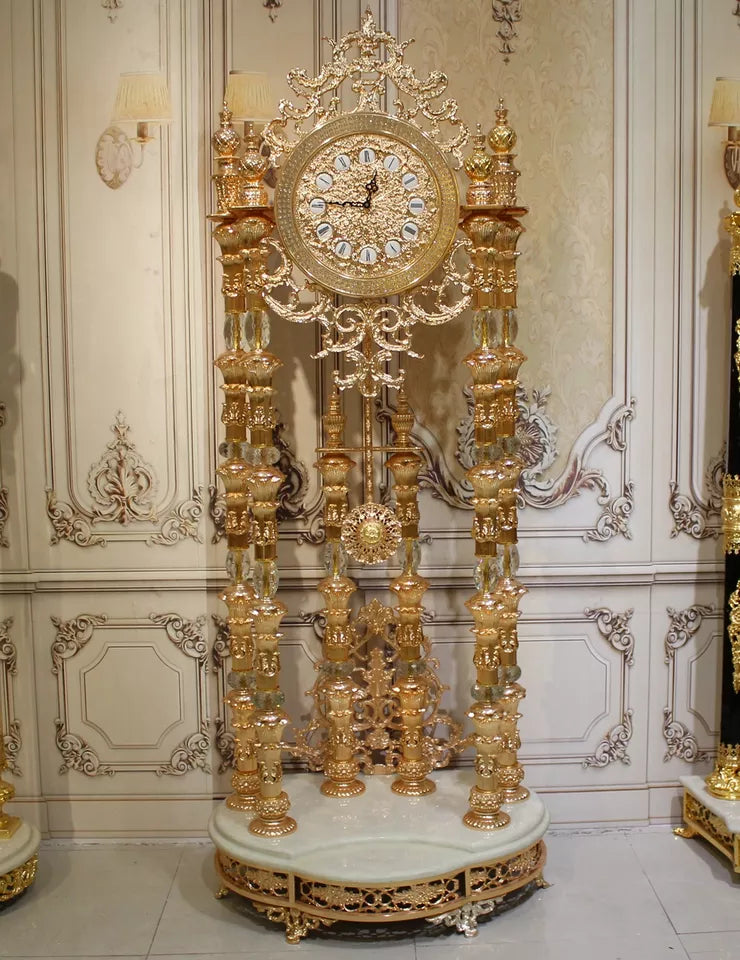 Luxury Crystal Clock Royal Standing Clock Antique Grandfather Clock