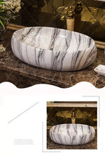 Lade das Bild in den Galerie-Viewer, Luxury wash basin ceramics stone basin Bathroom Sink factory supply
