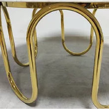 Cargar imagen en el visor de la galería, Modern Stainless Steel Round Marble Dining Gold Luxury Coffee Table
