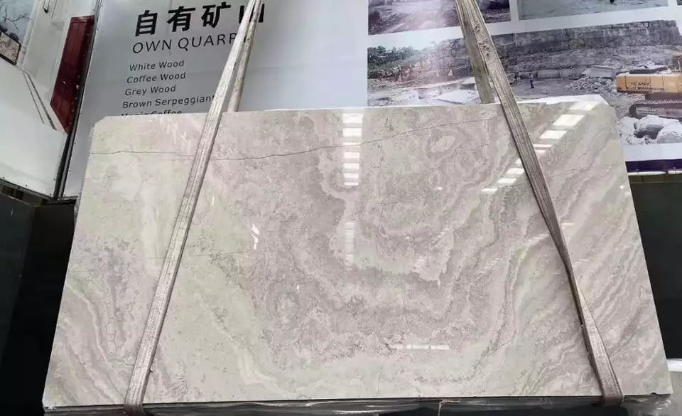 White wooden marble slabs cross cut wood grain marble slabs stone tiles
