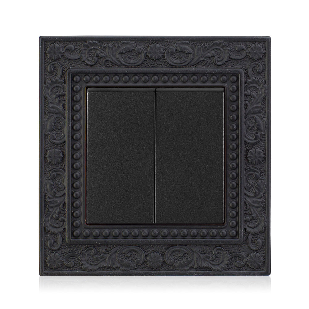 Baroque Style Wall Switch Retro 123Gang 2 Way Copper Panel Vintage Villa Light Switch