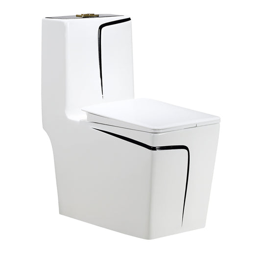 Black S-trap/P-trap Ceramic Floor Mounted One Piece Toilet Bowl Price