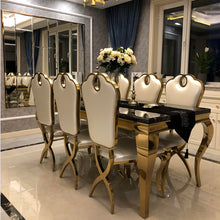 Загрузить изображение в средство просмотра галереи, New Listing Modern Long Dining Table China Luxury Marble Dining Room Table 6 Persons
