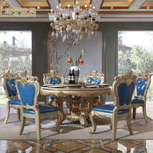 Cargar imagen en el visor de la galería, Classic Luxury wooden furniture living room dining table set 6 seater dining room furniture
