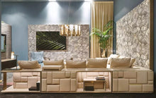 Load image into Gallery viewer, Postmodern leather large modular cream white sofa 7 seat luxury Italian corner Babylon rack sofa
